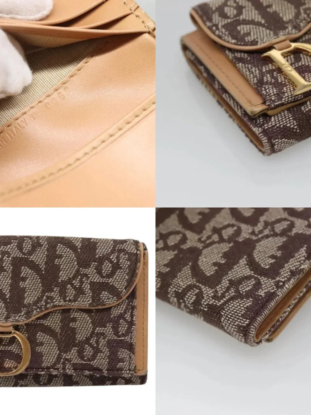 Christian Dior Trotter Canvas Wallet Black Auth ac3872
